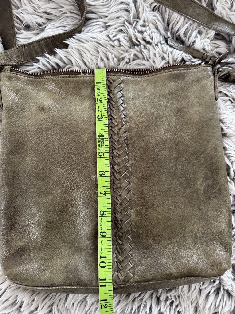 latico Olive Green Braided Leather Crossbody Bag - Picture 10 of 12